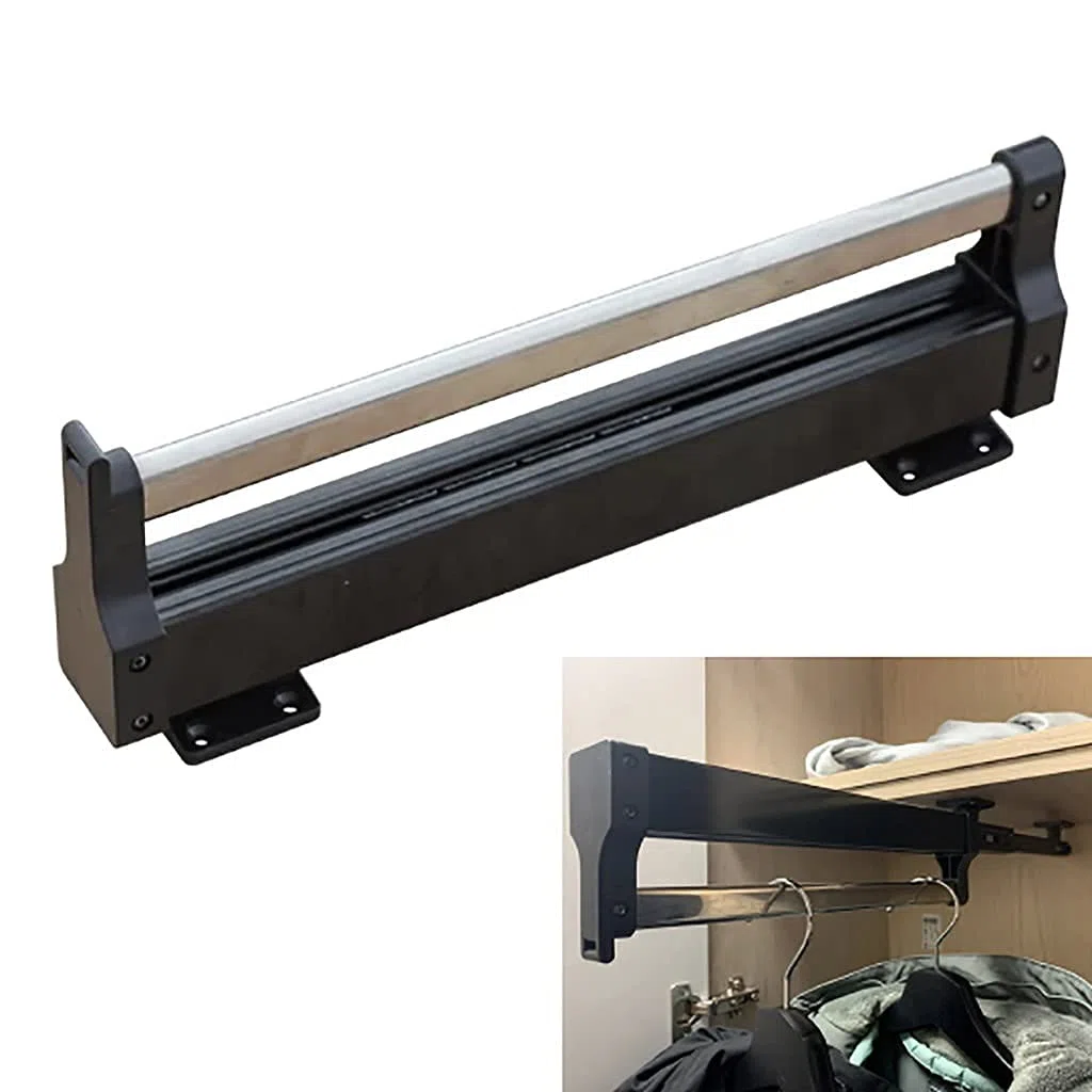 Riel extraíble para ropa para guardarropa, barra extensible para colgar en el armario, acabado de acero de 30-60 cm, perchero ajustable para ahorrar espacio (Size : 292mm/11.5inch)