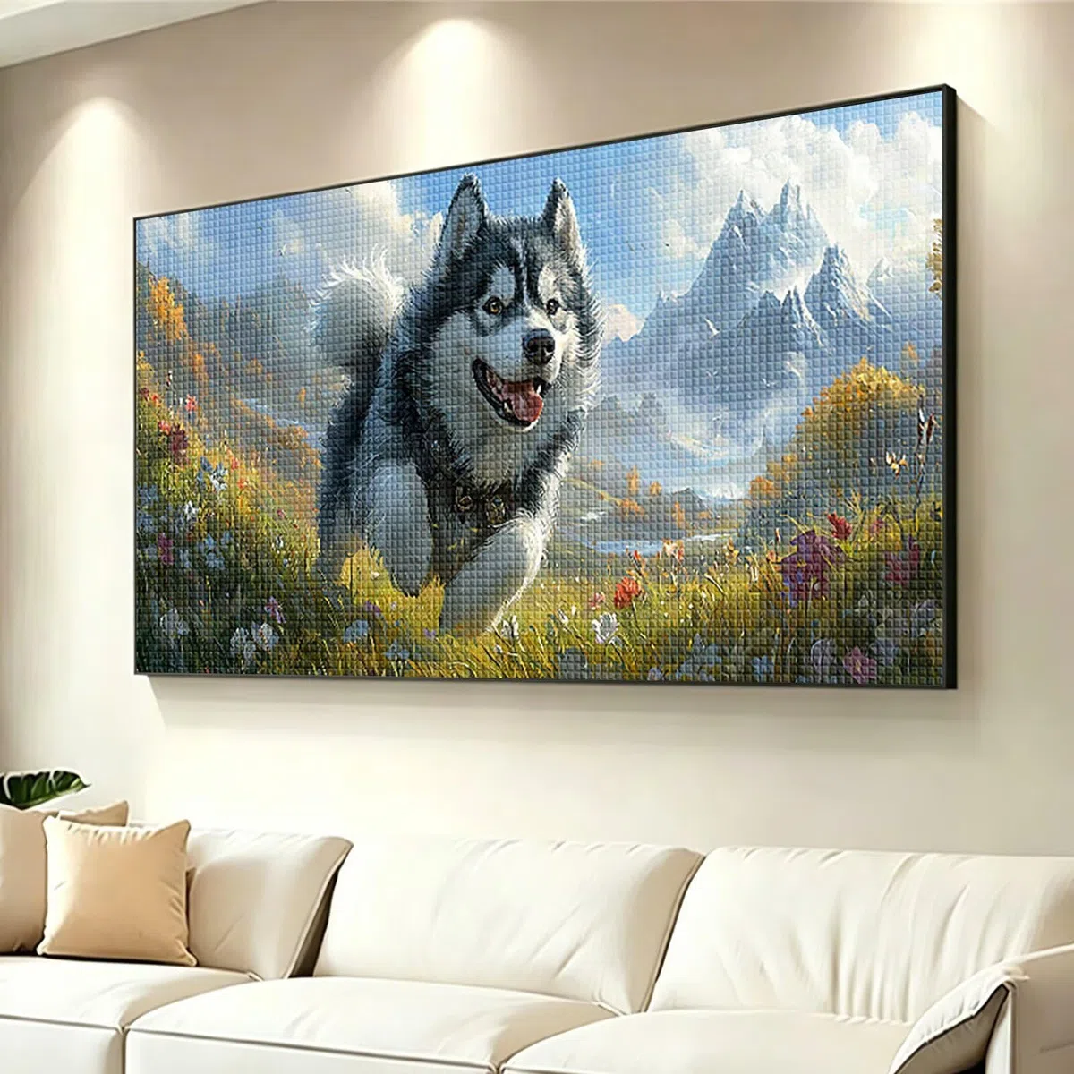 Diamond Painting Adultos Perro Pintura Diamante, Animal Diamond Painting 5D Completo, DIY Cuadrado Bordado Punto de Cruz Cuadros de Diamantes Kit para Decoracion Hogar, Regalo Mujer 160x80cm 0J-112