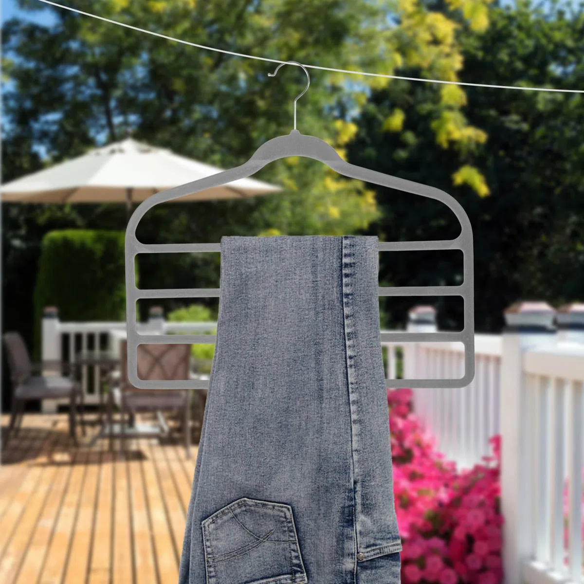 Perchas Multicapa Paquete de 10 Piezas Material de Terciopelo Antideslizante Organizador Multifunción para Ahorrar Espacio Armario para Pantalones