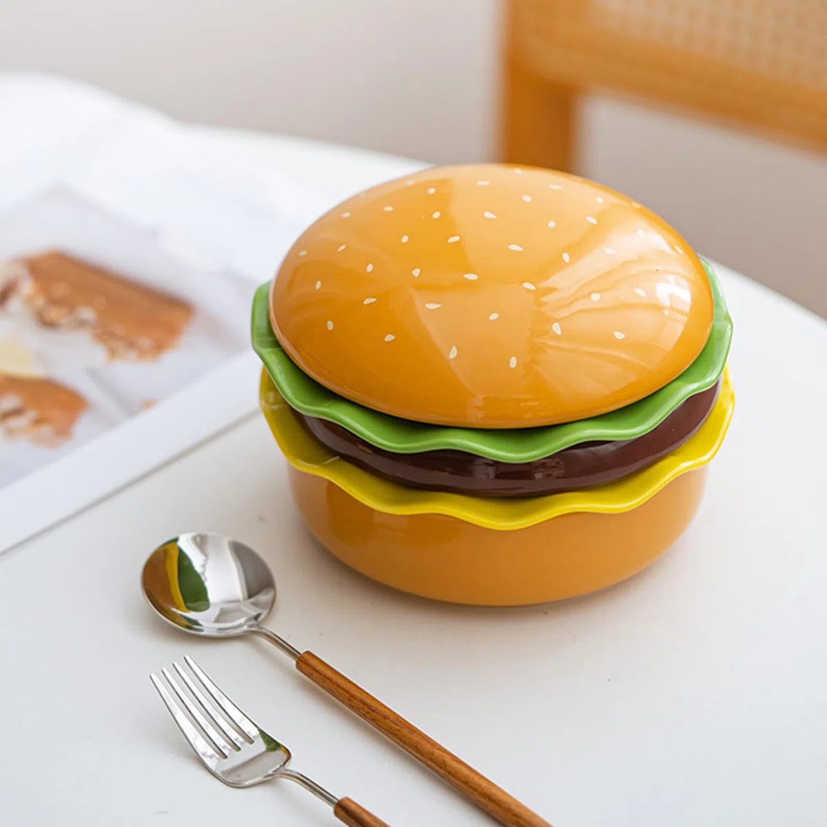 Platos para Hamburguesa , apto microondas | Set de vajilla, cuencos y platos para comida aperitivos postres hogar cocina restaurante camping picnic barbacoa