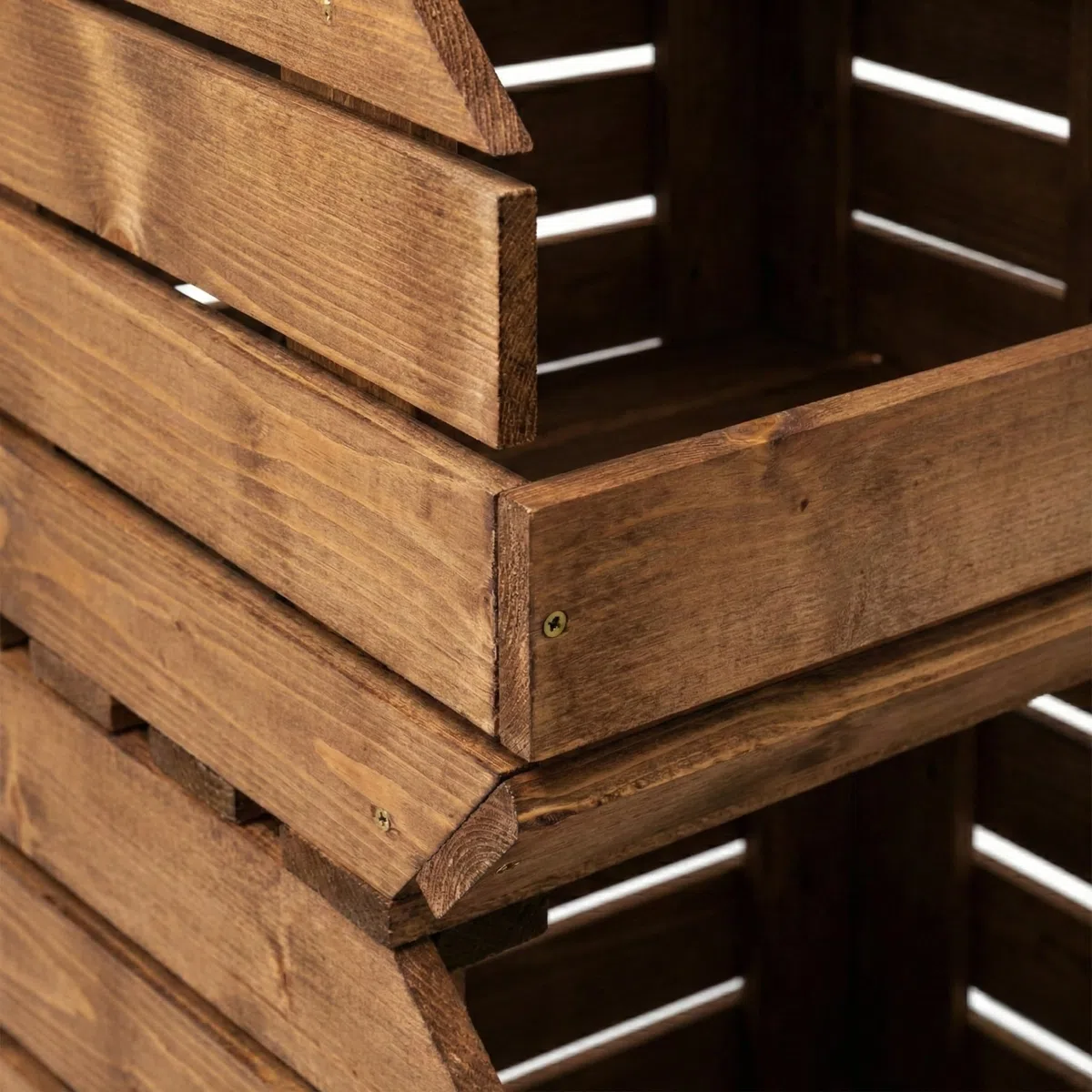 Juego de Cajas apilables para Verduras con Ruedas, 3 Cajas de Madera, estantería, Horda de Frutas, Caja de Patatas, marrón, con Instrucciones