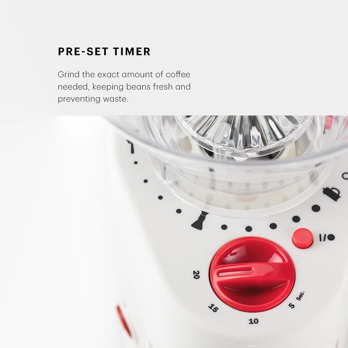 Bodum BISTRO Burr Grinder, Electronic Coffee Grinder with Continuously Adjustable Grind, White