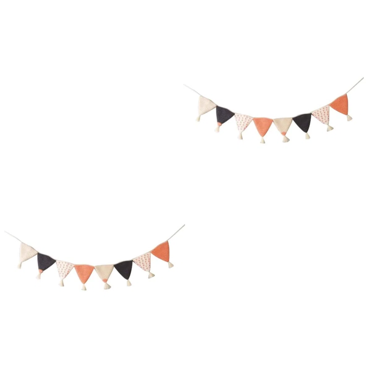 Abaodam 2 Banderines Triangulares De Algodón Banderines De Color Naranja Vibrante Para Celebraciones Y Decoración De Habitaciones De Niñas.