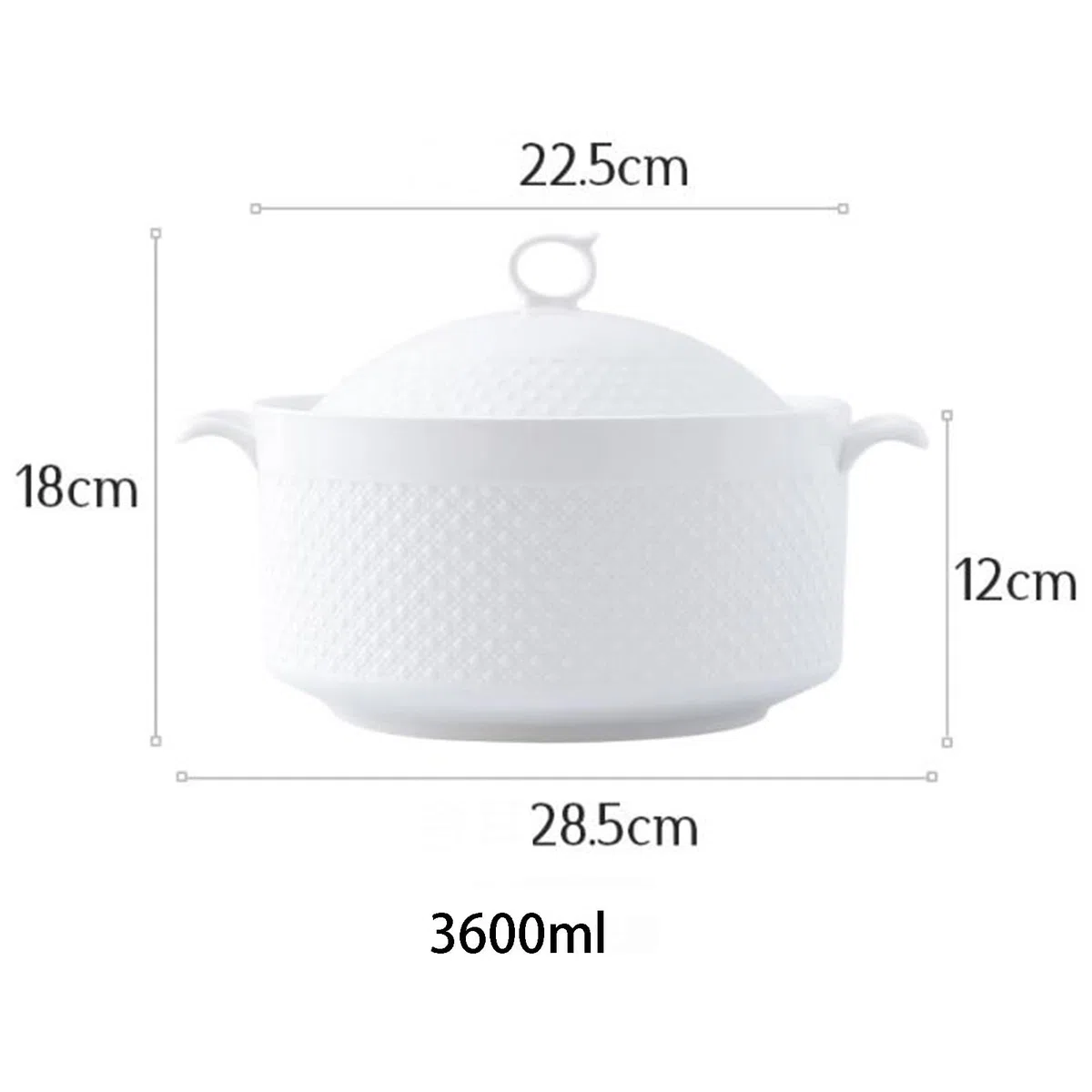 Tureen - Cuenco de cerámica de porcelana con tapa para cocina doméstica