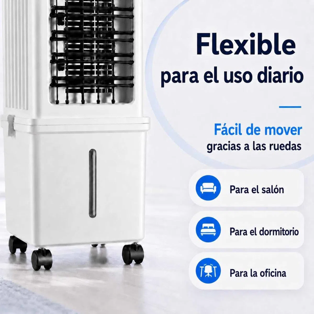 Aire Acondicionado PortáTil Sin Tubo Exterior Con HumidificacióN 36–45 DB DepóSito De Agua De MáS De 10 L Enfriador De Aire Con Temporizador De 8 Horas Para El Dormitorio