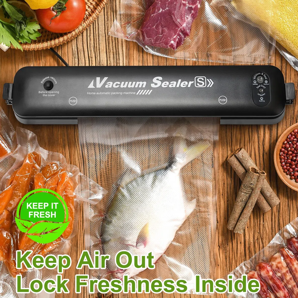 Bolsas selladoras al vacío – 8 pulgadas x 20 pies (3 rollos) – Rollos de grado comercial Sous Vide y ahorro de alimentos, reutilizables y ajustables, protección contra pinchazos, ideal para cocinar y