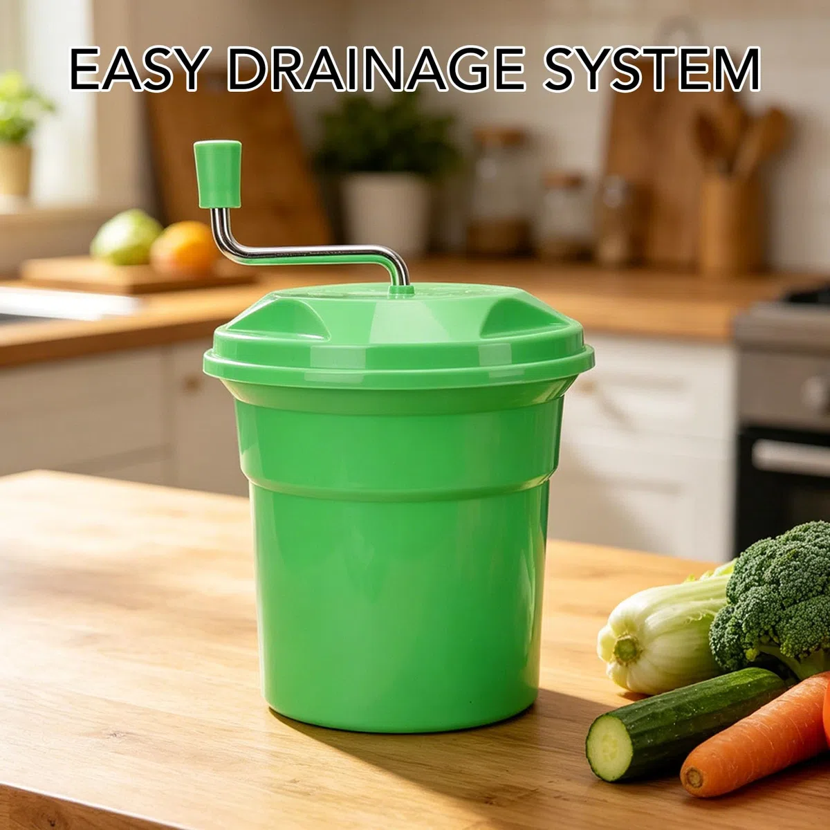 Ensalada Manual de 12 Litros para Cocineros Caseros que Preparan Ensaladas Frescas, Elimina el Exceso de Agua, Mantiene las Verduras Crujientes, Extiende la Frescura y Evi