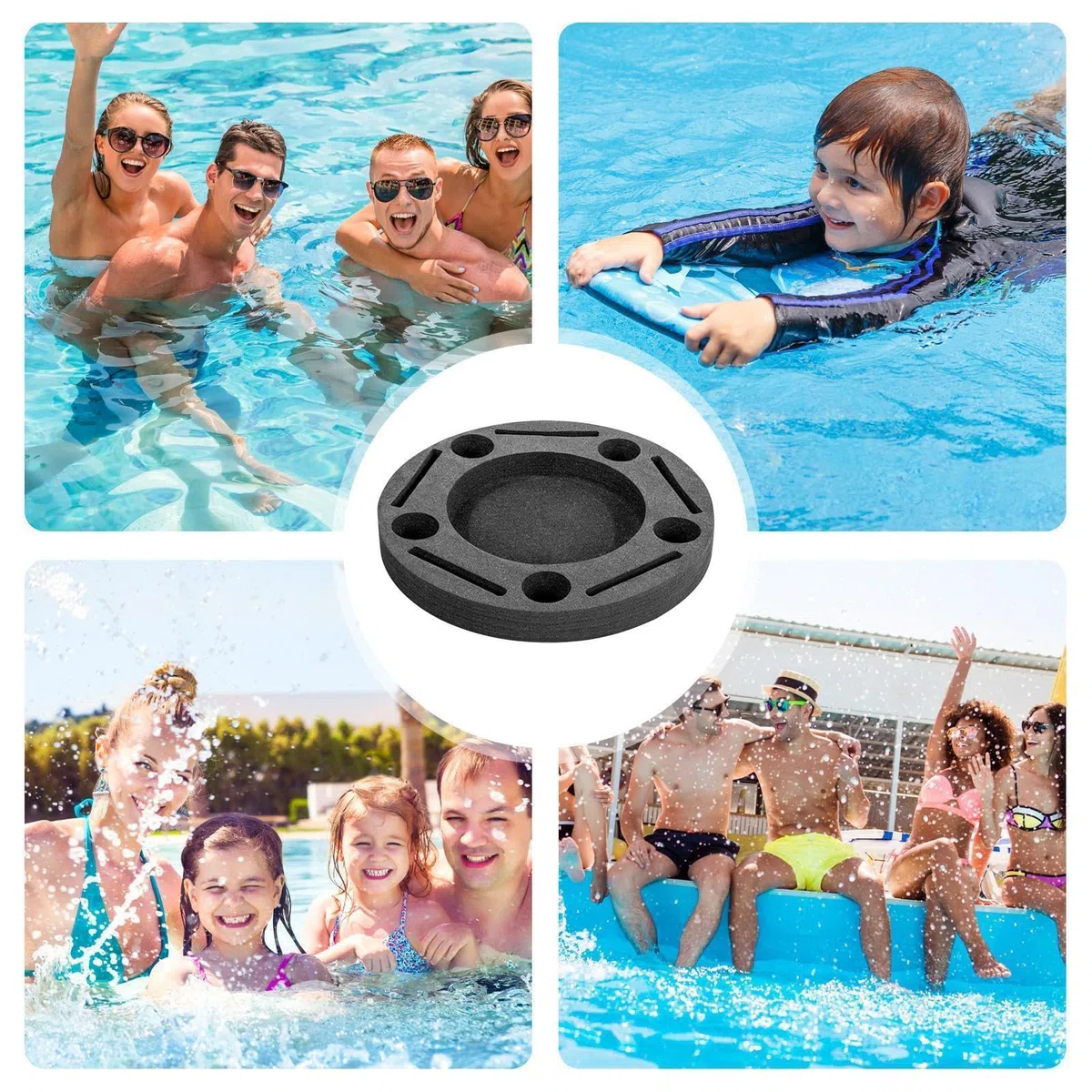 Portavasos Flotante para Piscina Bandeja Portátil para Comida y Copas en | Soporte Flotante de Bebidas de Piscina Para Bañera, , Kayak, Aire Libre, , Lago, Playa Y Natación