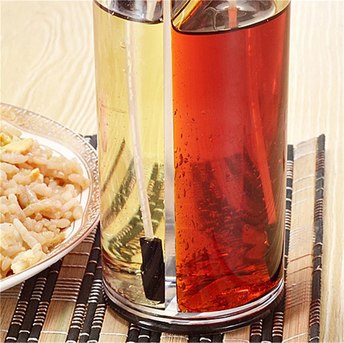 Cocina Dispensador De Aceite 2 Botellas Rociadoras De Aceite Y Vinagre Ajustables Adecuadas For Aderezos For Ensaladas Y Barbacoas En Freidoras De Aire Pulverizador Aceite Spray