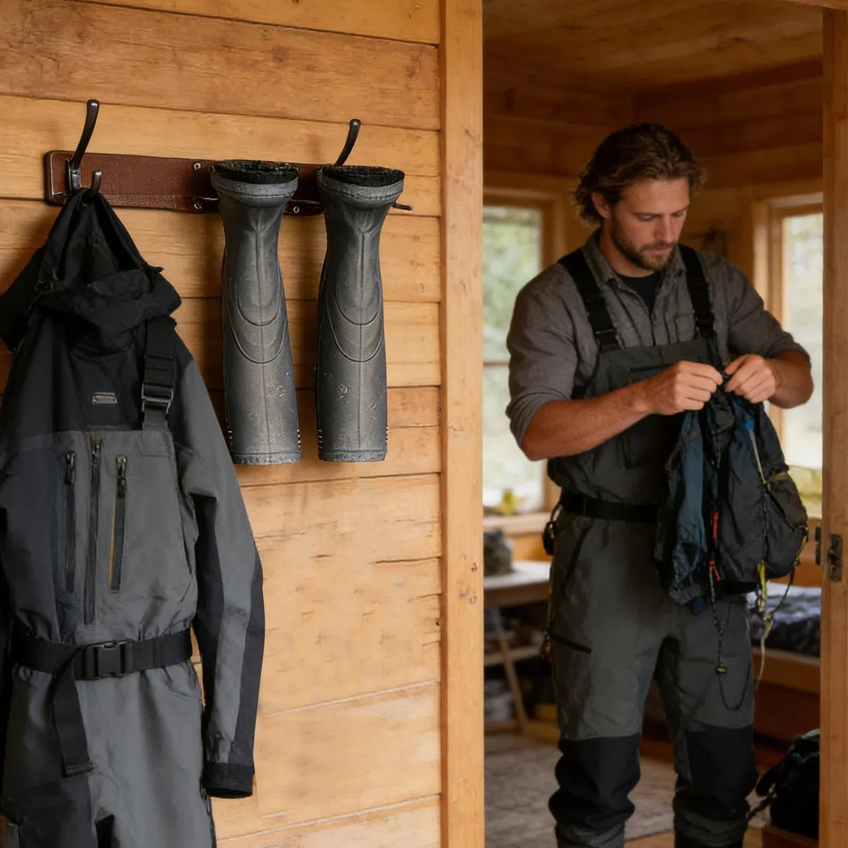 Perchas para Botas de Vadeo 2 Unidades Colgadores de Pared de Acero | Organizador Metálico de Calzado para Garaje, Sótano, Taller, Granero, Cobertizo, Entrada de Casa