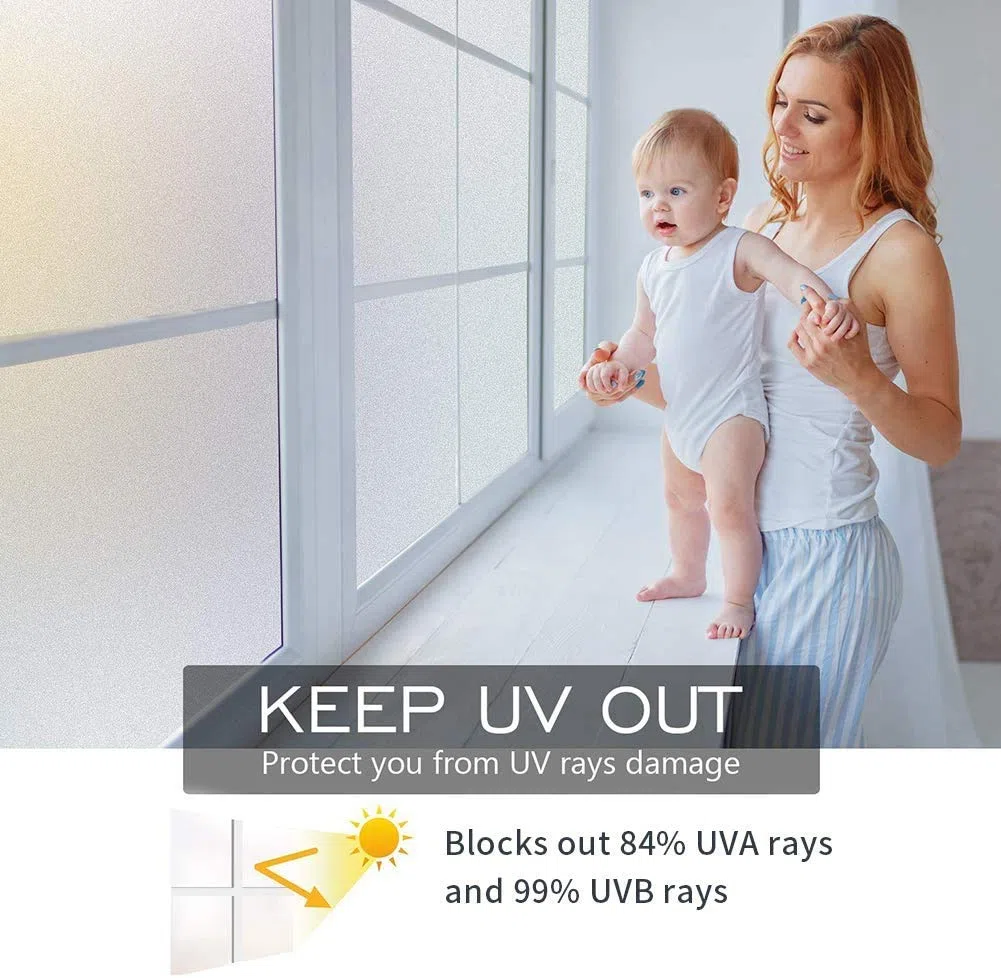 Película para ventana antirreflectante electrostática para cristal opaco, no adhesivo, antiUV, protege la intimidad para oficina, casa, cuarto de baño, cocina, color blanco todos, 90 x 400 cm)