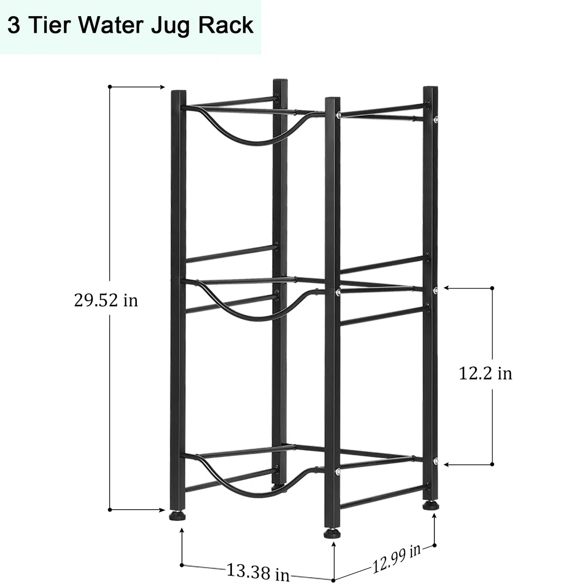 Soporte para botella de agua de 5 galones, enfriador de agua de 3 niveles, organizador de estantes desmontable y resistente, estante de almacenamiento de botellas de agua de cocina para el hogar,