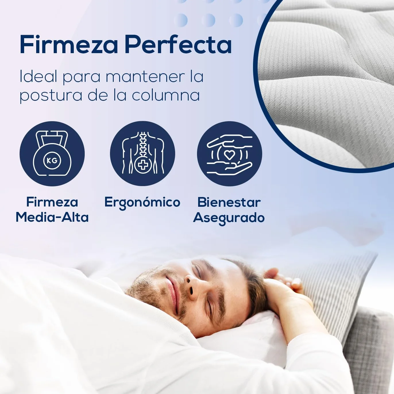 Duérmete Online - Pack Colchón Viscoelástico Marko Reversible + Canapé Madera Abatible Gran Capacidad | Color Cambria 135 x 190