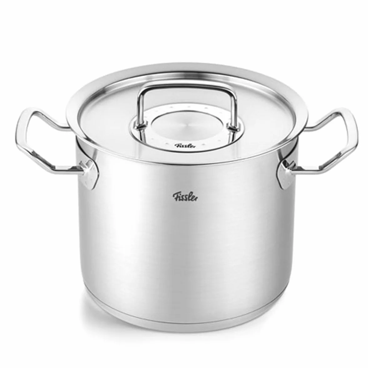 Fissler Original-Profi Collection Olla alta de 5,2 L y 20 cm de diámetro, acero inoxidable, con tapa de metal, escala de medición interior, inducción