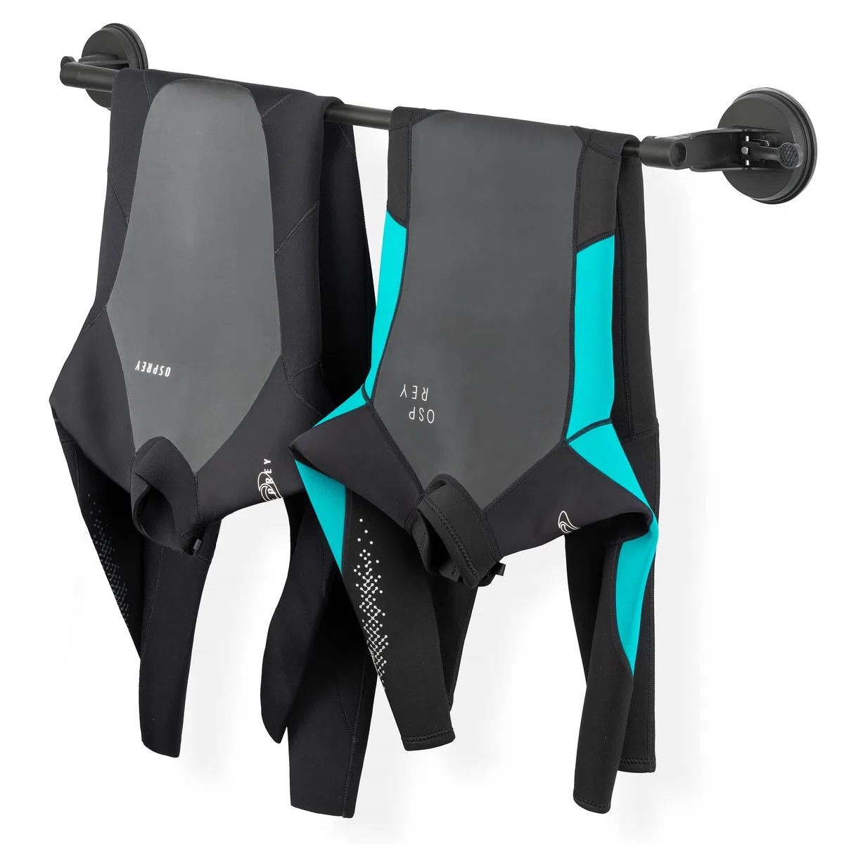 Osprey Percha Extensible Resistente para Traje de Neopreno y Traje seco, con ventosas para Secado rápido, se Adapta a Dos Trajes de Neopreno, Color Negro
