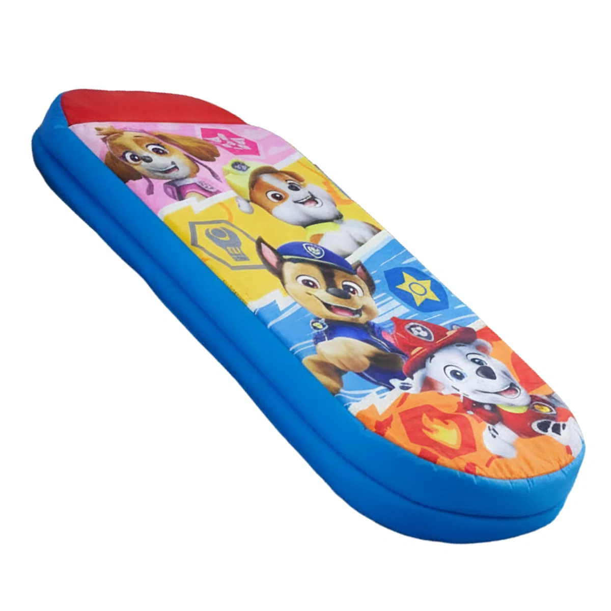 Character World Paw Patrol ReadyBed - Cama de Aire Inflable y Saco de Dormir para niños con Bomba | Skye, Marshall, Rubble and Chase Design | Colchón de Viaje para Fiestas de Pijamas y Camping o Uso