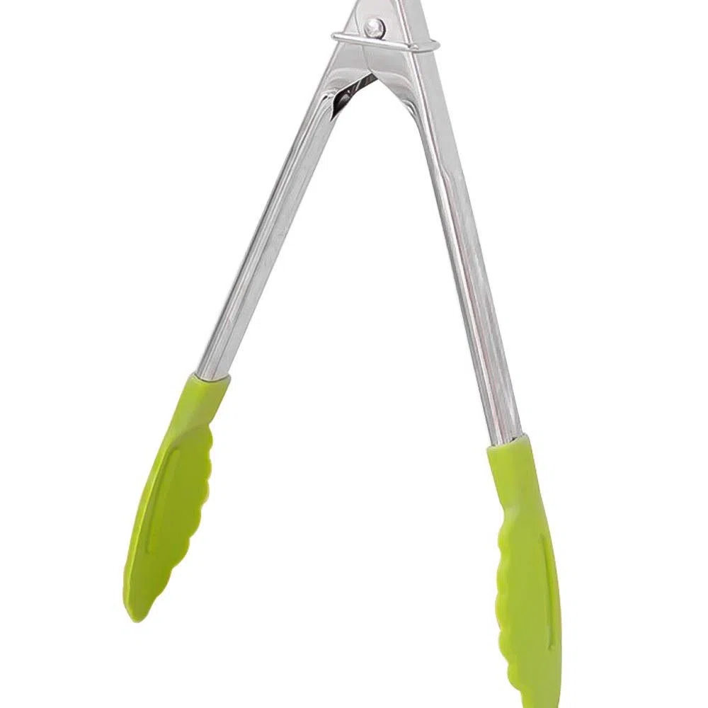 Pinzas de Cocina Pinzas de Silicona de Acero Inoxidable para Alimentos para Cocina Pinzas de Cocina Antideslizantes Barbacoa Utensilios de Cocina (Rojo)