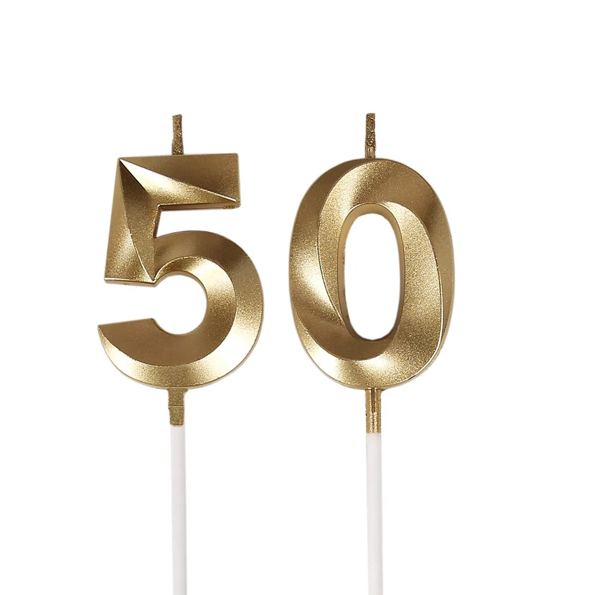 Bailym Velas de cumpleaños número 50, doradas para decoración de cumpleaños, decoración de fiesta