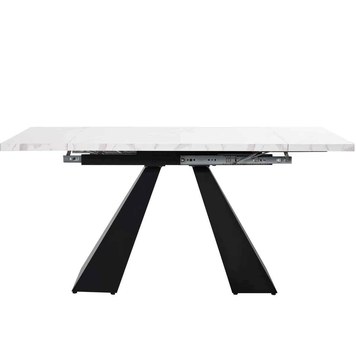 Mesa de comedor telescópica (99-159 x 74 cm), mesa de comedor extensible, ahorra espacio, amplia superficie de trabajo, diseño flexible, para oficina en casa y salón (blanco)