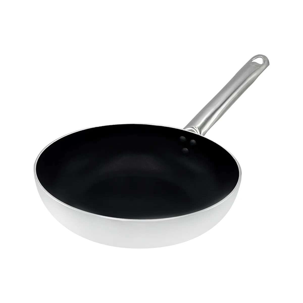 Pentole Agnelli ALSA111BS28 Platino alto avellanado de platino para saltar, con mango tubular de acero inoxidable, 28 cm, plata