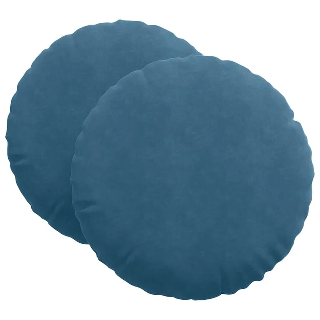 Juego de 2 cojines de asiento azul 60 x 60 x 21 cm – Cojín de suelo suave de terciopelo con cremallera – Cojín decorativo moderno para salón y dormitorio – Cojín de terciopelo con relleno de