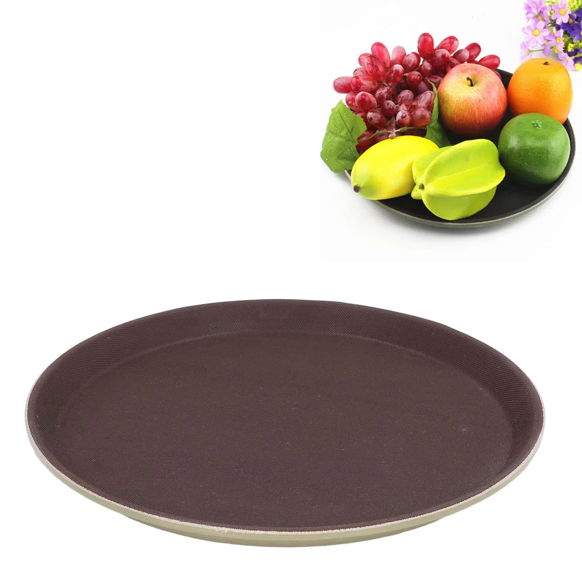 Bandeja redonda apilable para servir ensalada y aperitivos, 35 cm, templado, para familias, cafeterías y restaurantes
