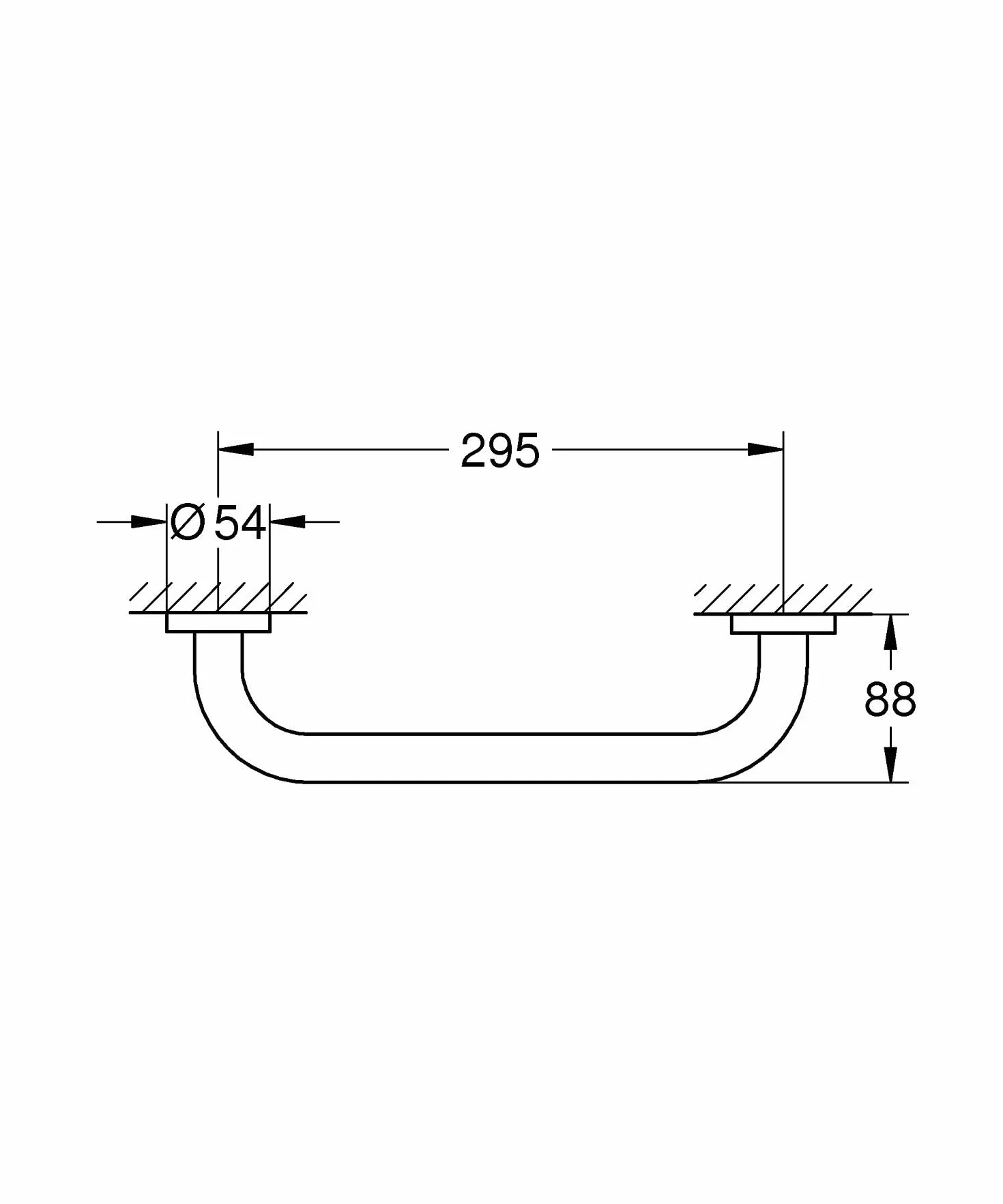 Grohe Start QuickFix - Barra de agarre de 29,5cm, sistema de seguridad para ducha, gris mate, para atornillar, ref. 41189DC0