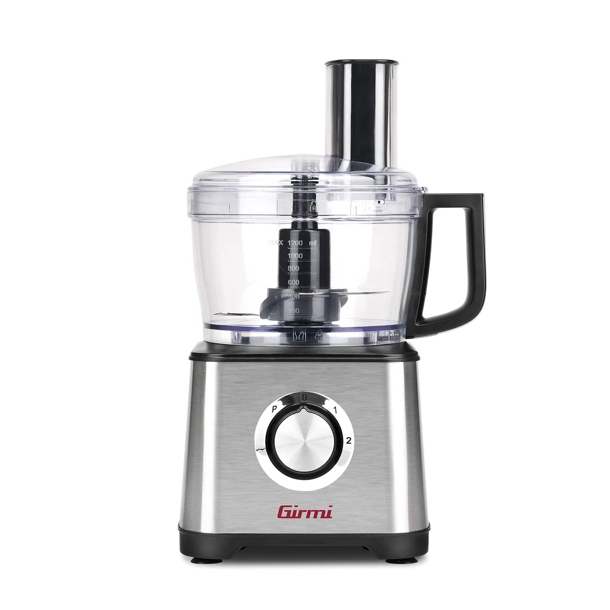 Girmi RB76 Mastro Girmi Robot Multifunción, 600 W, Cuerpo de Acero Inoxidable, Capacidad de 1200 cc, 2 Velocidades + Función Pulse, Doble Sistema de Seguridad en el Encaje, 7 Accesorios Incluidos