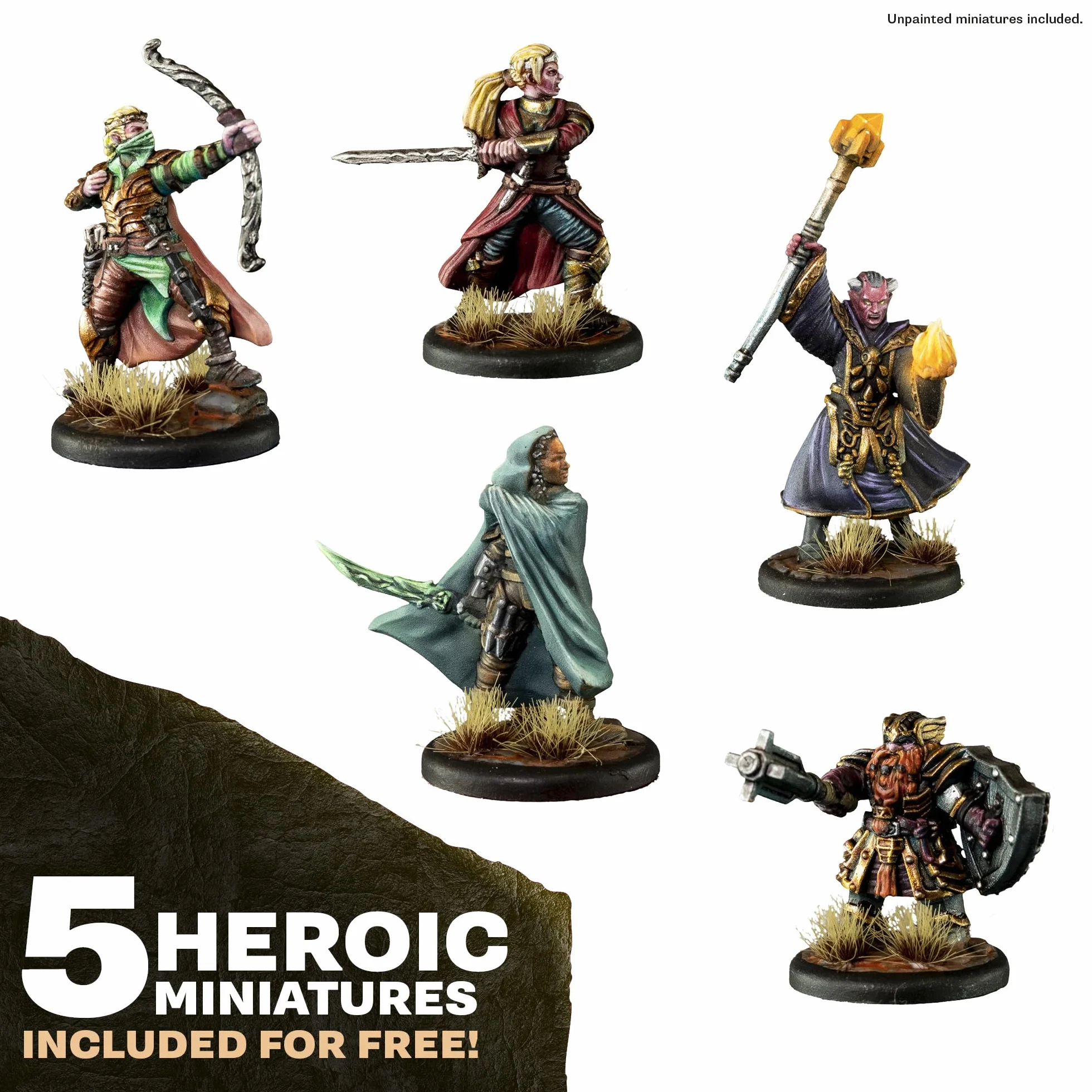 The Army Painter, GameMaster Adventure Starter Paint Set, 15 x 18 ml Pinturas Acrilicas incl. 1 Imprimación, 5 Miniatures y 1 Pincel - Pintura Miniatura para D&D & Warhammer Figuras