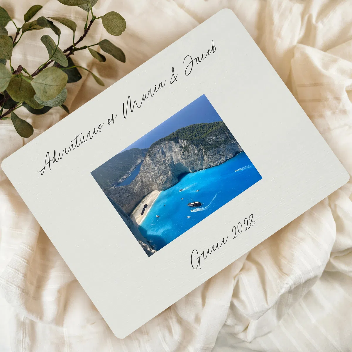 Creative DECO Blanca Caja con tu Foto y Texto Personalizado Idea de Regalo | Personalizada | Cajas Madera de Recuerdos Personalizadas | Para Mujeres Hombres y Parejas | Personalizados
