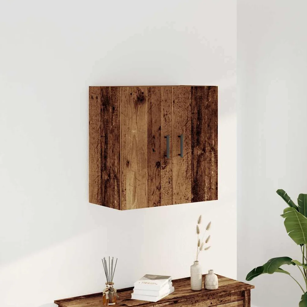 vidaXL Armario Pared Madera ingeniería Envejecida 60x31x60 cm, Armario montado en la Pared, Armario de Almacenamiento, Armario de Pared Colgante