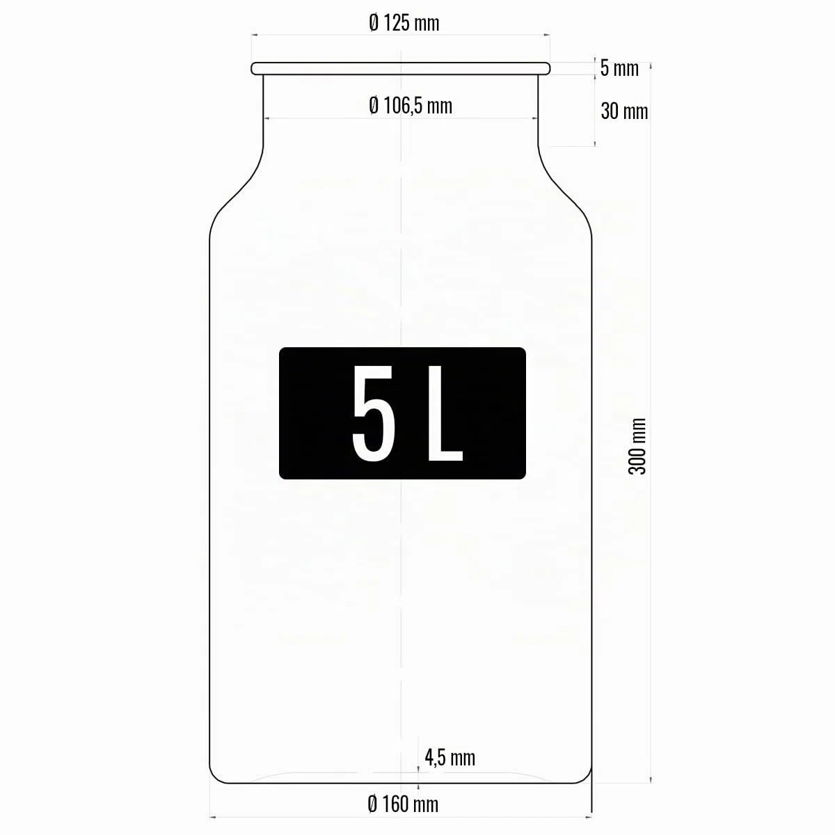Dekovita 6 Piezas Tarro Grande Vidrio - 5L Recipiente Cristal con Tapa Corcho - Ø16x30cm Botella Terrario - Decoración Florero - Bote Almacenamiento