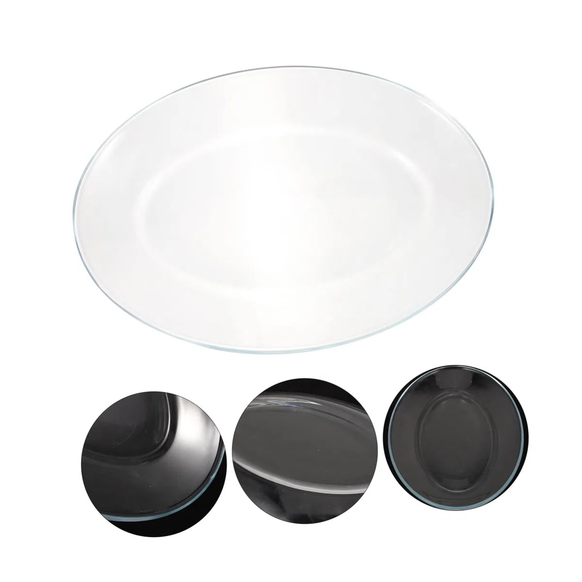 Zerodeko Plato de Pescado de Cristal Templado Transparente Grande Ovalado | Apto para Microondas, Horno y Lámpara de Calor, Uso en Hogar y Restaurante