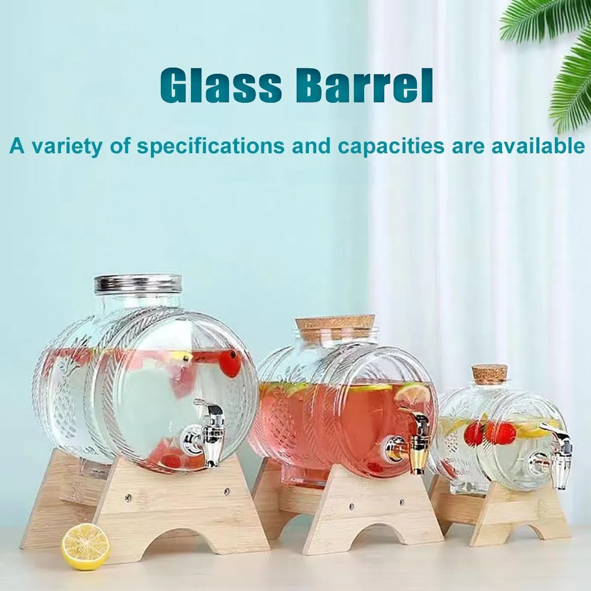 Dispensador de agua de 5 litros con grifo, sin BPA, a prueba de fugas, dispensador de bebidas de madera para oficina, camping, zumos y bebidas frías, perfecto para fiestas y eventos