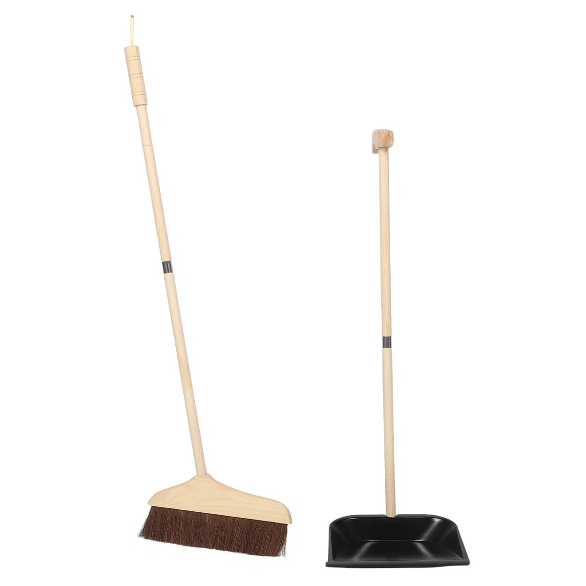 GALPADA Juego de Escoba y Recogedor Mango Desmontable de Madera y Cerdas Suaves para Limpieza Diaria del Hogar y Suelos, Herramienta y Cómoda