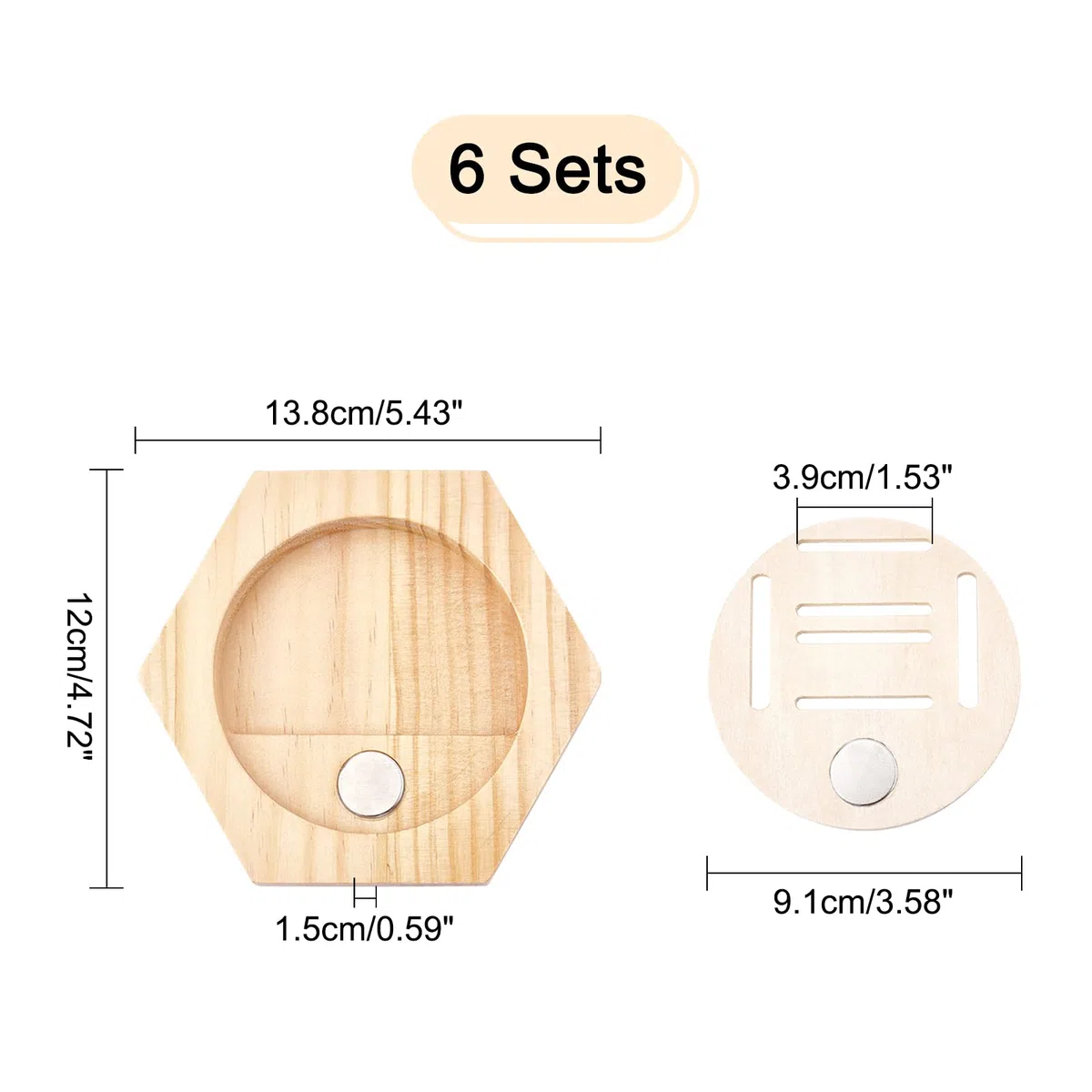 AHANDMAKER 6 Piezas de Madera para Exhibir Medallas, Caja de Almacenamiento de Medallas de Panal Hexagonal, Estante de Exhibición de Medallas para Todas Las Medallas Deportivas, Medalla de Correr