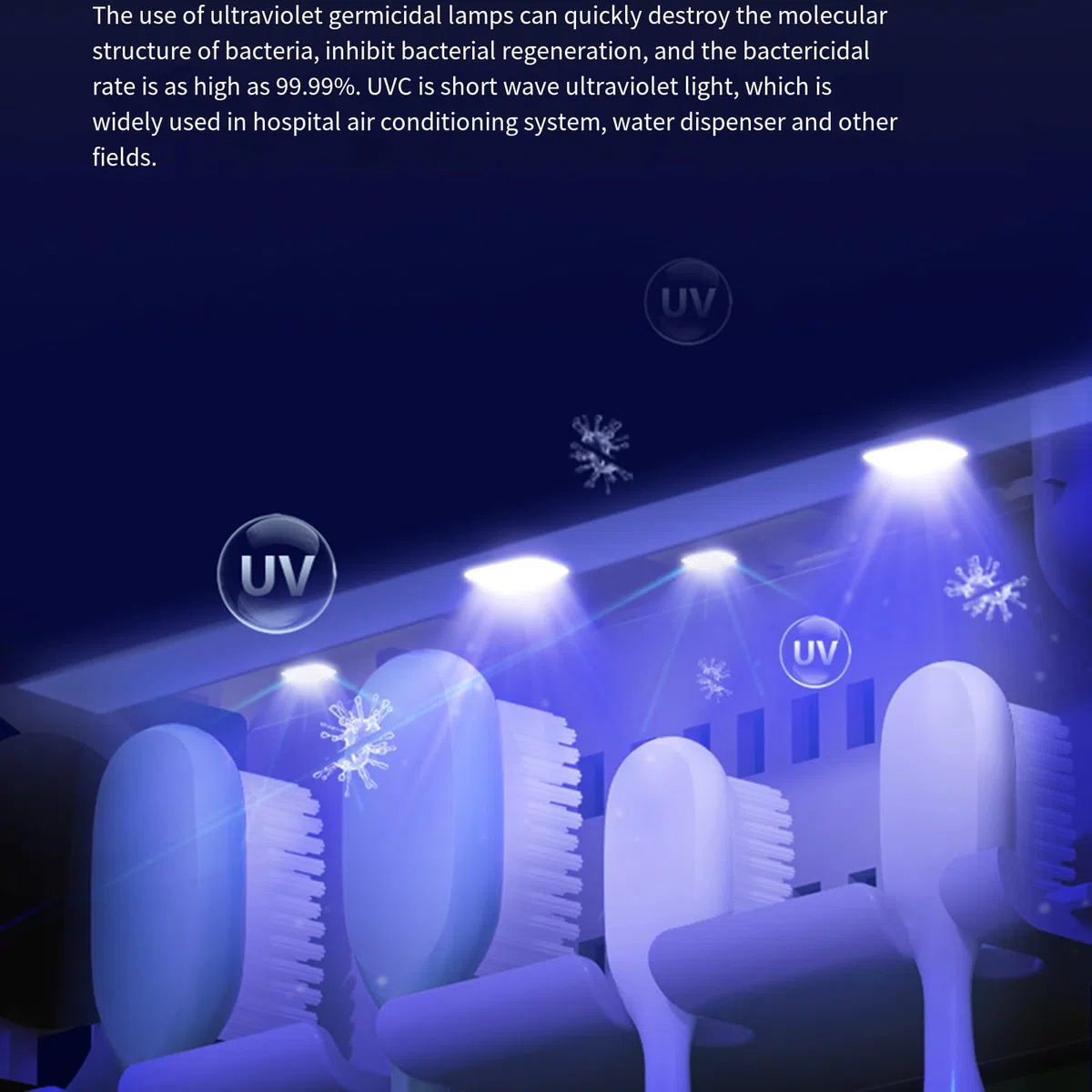 Soportes de cepillo de dientes montados en la pared para baño, esterilización Uv de secado inteligente, estante de almacenamiento sin perforaciones, soporte para cepillo de dientes,Pink