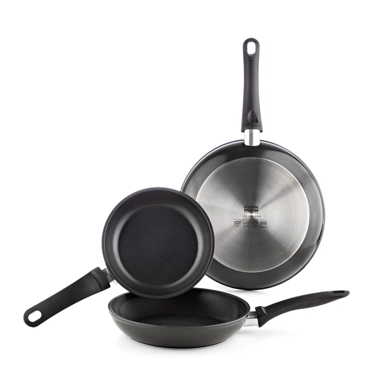 KUHN RIKON Set sarten easy inducción, 18 cm, 22 cm and 26 cm