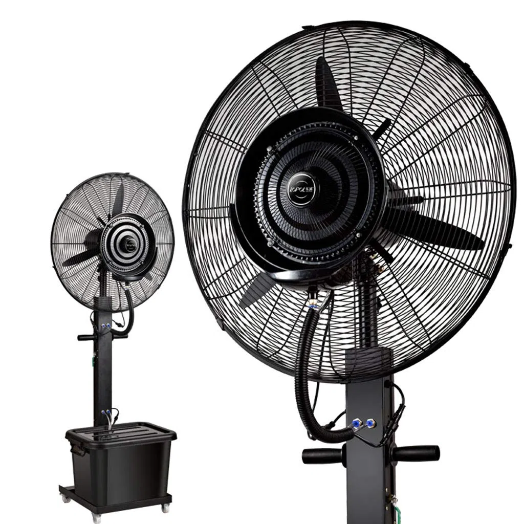Ventilador de refrigeración industrial con niebla de agua de alta potencia para humidificación y refrigeración comercial al aire libre