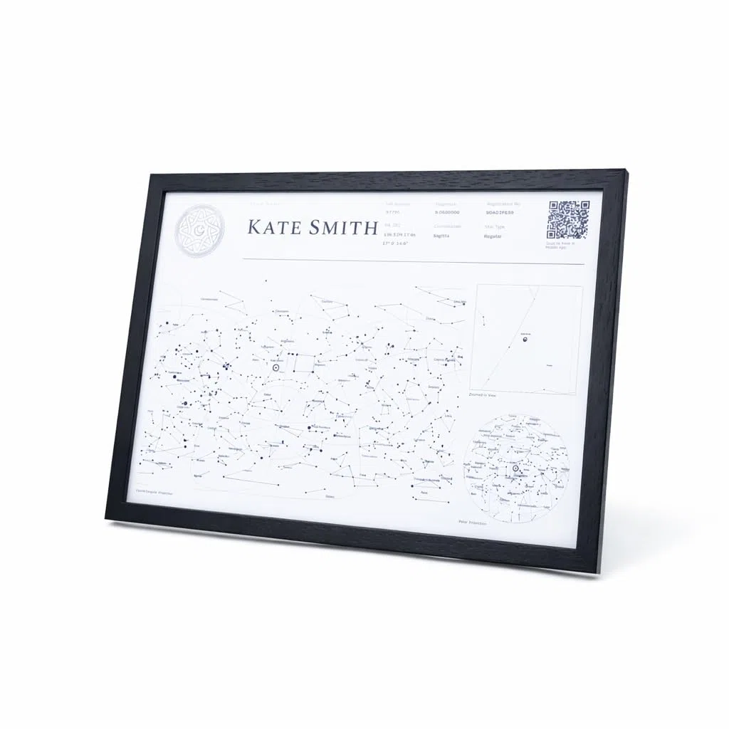Nombre una estrella para aniversario, caja de regalo personalizada, perfecta para parejas y ocasiones especiales (diseño blanco)