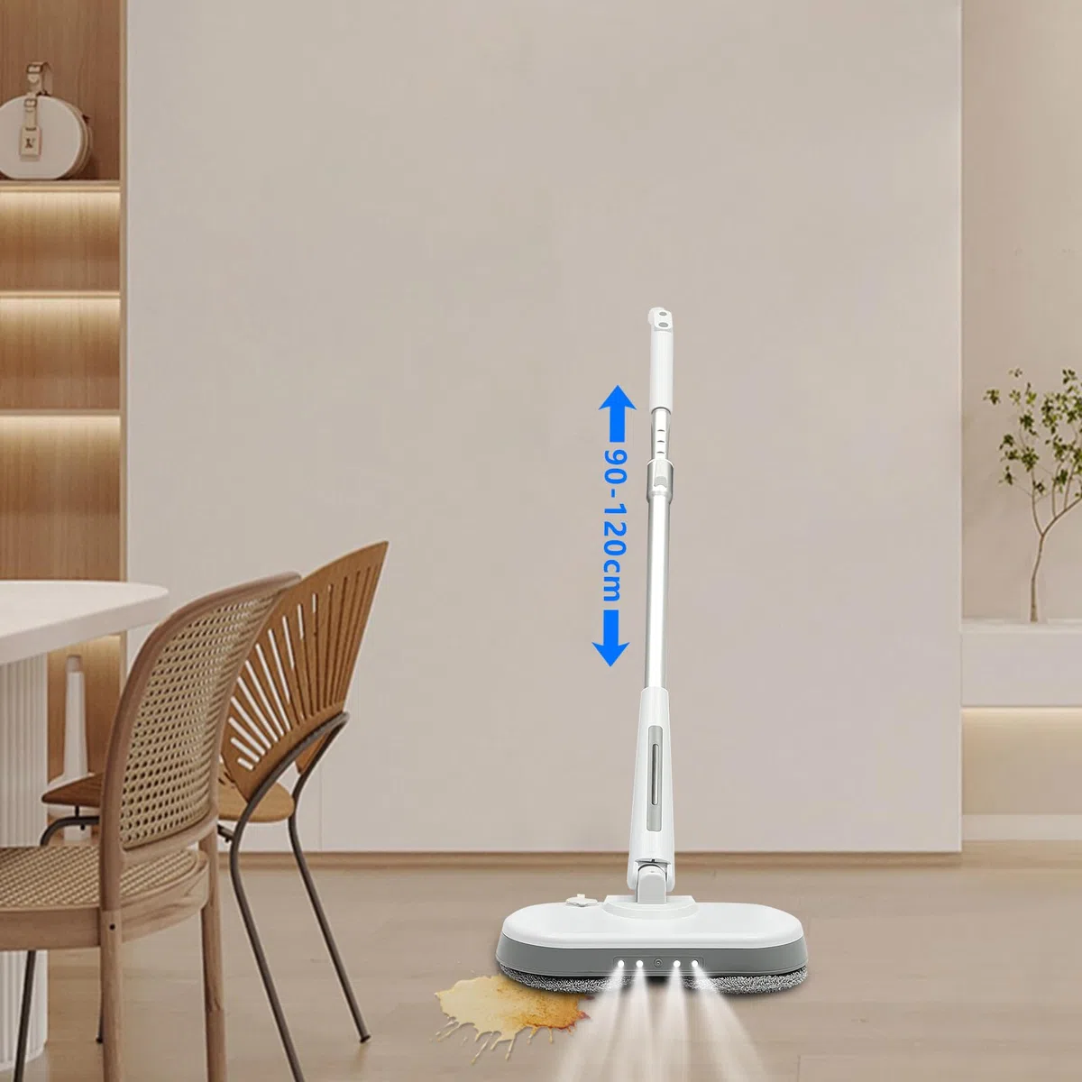Fregona eléctrica eléctrica inalámbrica con función de spray y tanque de agua led 350 ml fregona giratoria 9000R/min para fregona fregona limpia para suelos pulidos