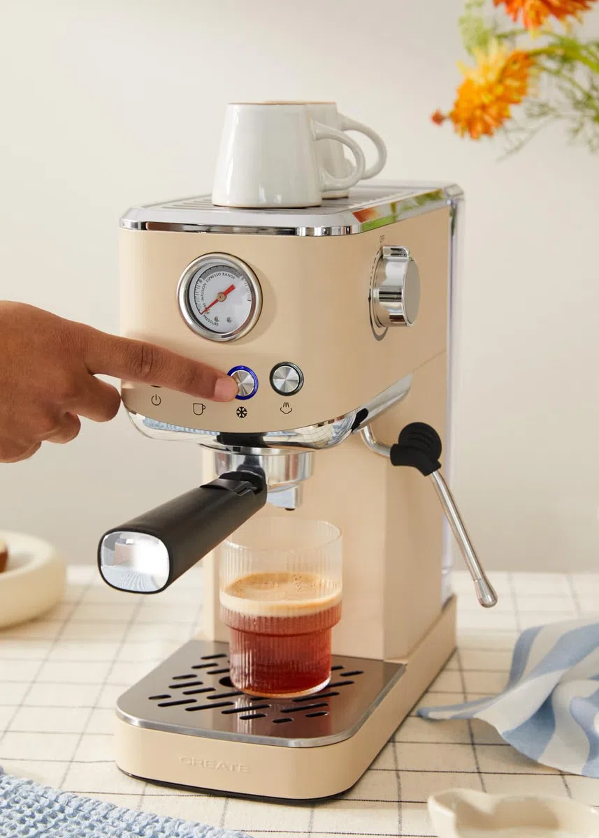 CREATE / THERA CLASSIC COMPACT/Cafetera express arena / 20 bares, semiatuomática, función café frío, brazo doble salida, depósito 1,2L, café molido y monodosis ESE 55mm, con vaporizador, 1350W
