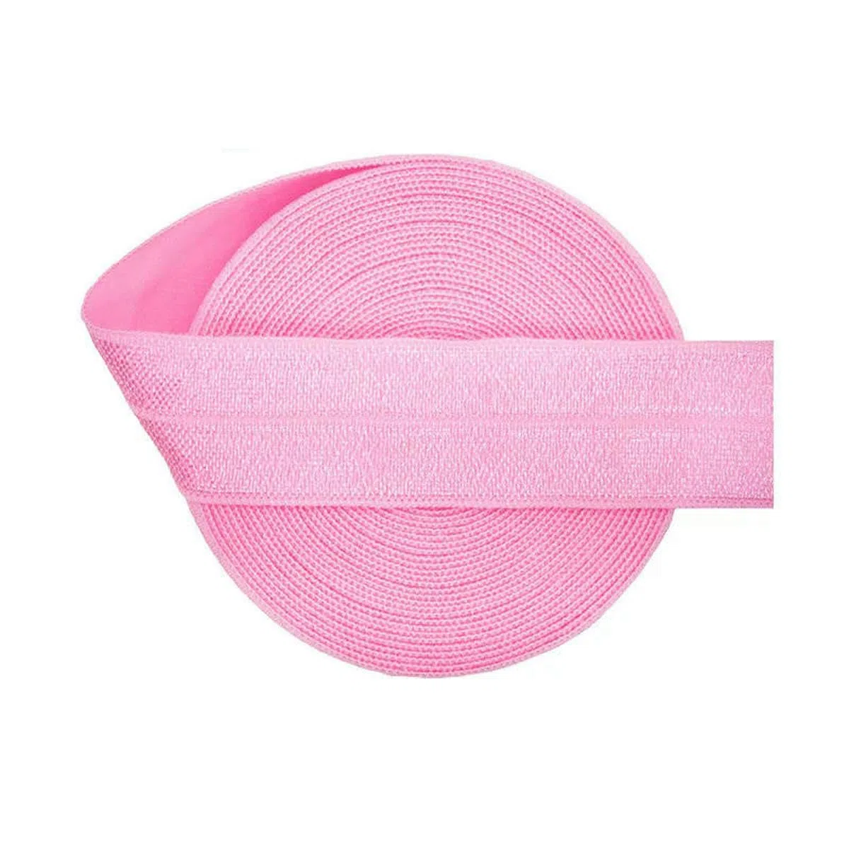 Rollo de 50 100 yardas de cinta elástica de satén de licra, brillante, de 20 mm de grosor, para doblar, para diadema, vestido, costura, color rosa perla, 100 yardas