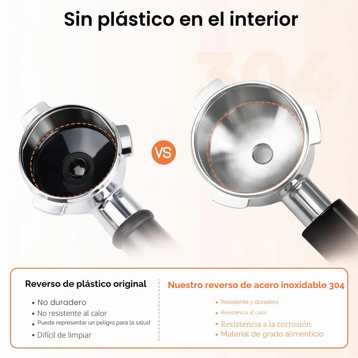 Portafiltro 54 mm doble caño para Sage/Breville Barista BES 870/878/880 cesta de filtro con madera ABS y portafiltros de acero inoxidable negro