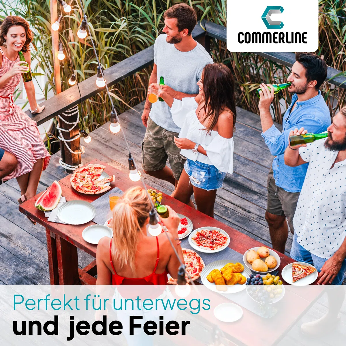 Commerline 200 Unidades Platos Redondos de Papel de 38 cm de Diámetro | Platos Desechables para Tartas, Fiestas y Aperitivos | Vajilla Desechable para Comida