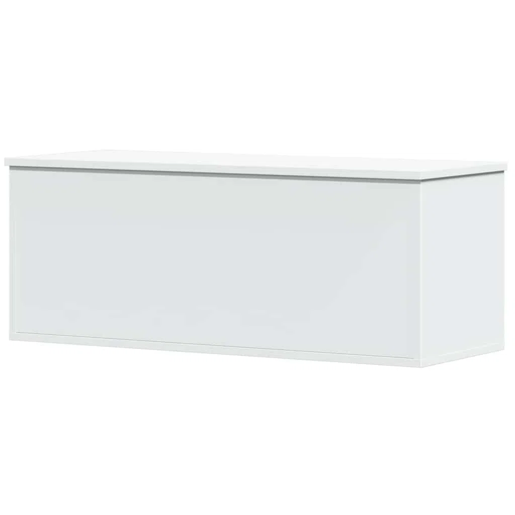 vidaXL Caja de almacenaje Madera de ingeniería Blanco 90x35x35 cm, Caja de Mantas, Cofre de Almacenamiento, baúl de Juguetes, Caja de Juguetes