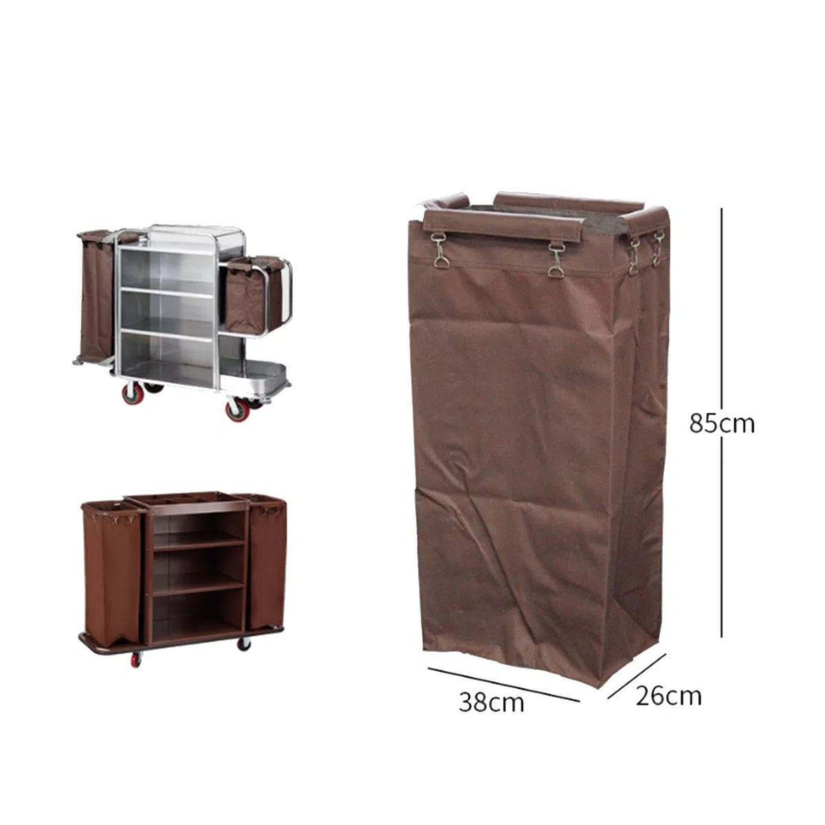 Bolsa de revestimiento para carrito de lavandería, Bolsa for carrito de limpieza comercial de gran capacidad for el hogar, ideal for recoger basura o ropa, con forro de tela Oxford resistente.