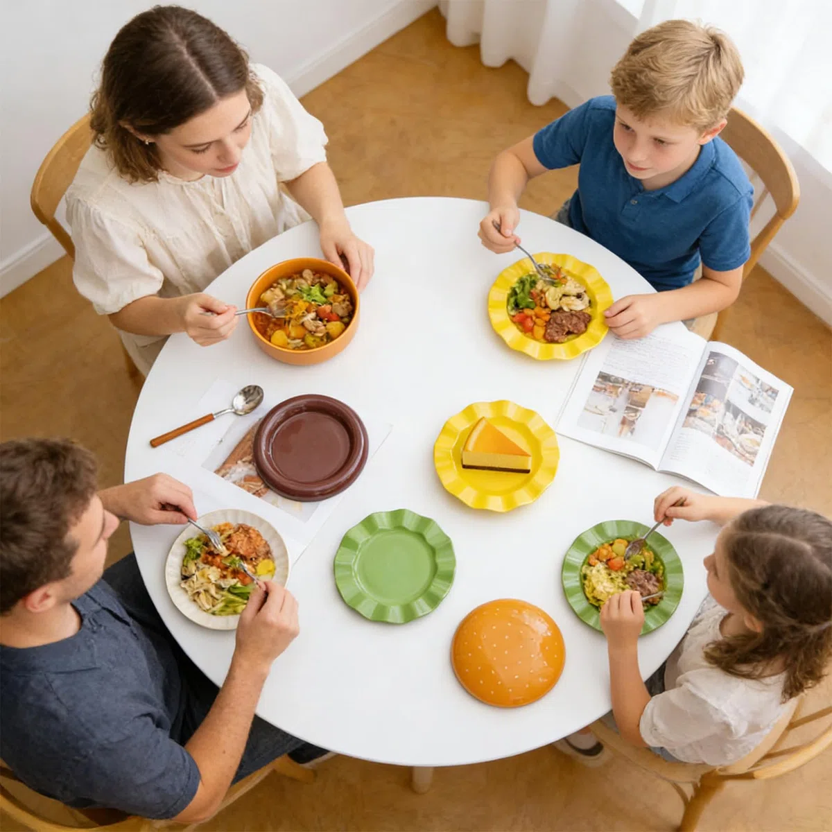 Platos para Hamburguesa Cuencos Cerámicos Apilables Divertidos | Lindos Juegos Platos para Servir Comida Aperitivos Postre Comidas Hogar Cocina Restaurante Camping Barbacoa Vacaciones