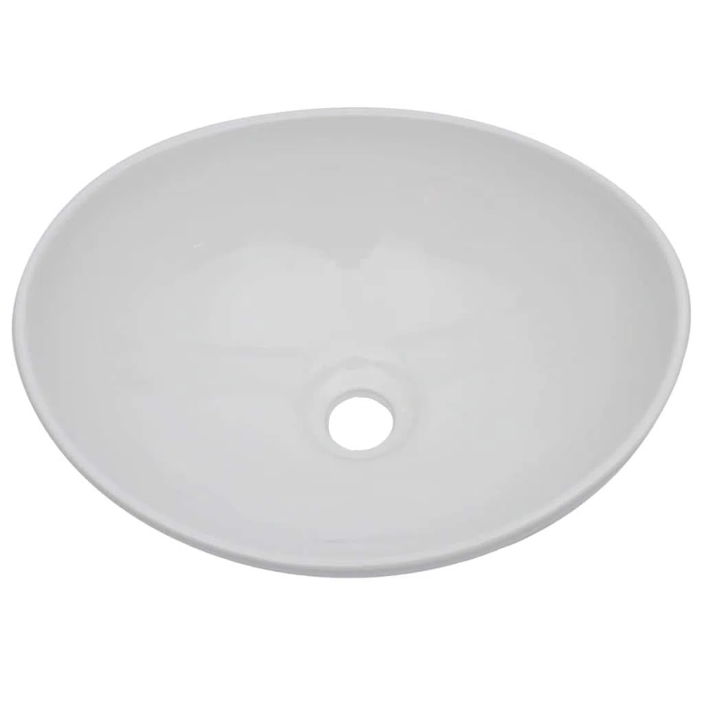 2-TLG. Juego de muebles de baño gris con lavabo de cerámica, estante de pared de madera y marco de metal, 60 x 40 x 16,3 cm, lavabo ovalado, ahorro de espacio para baño, lavabo, inodoro