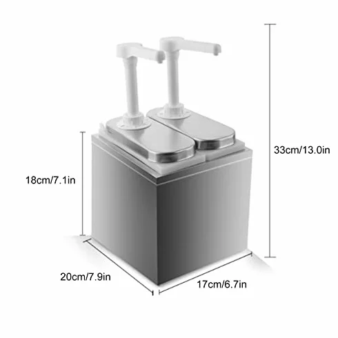 Dispensador de Condimentos, Contenedores de de Bomba, Estación de Plástico y Acero Inoxidable para Cocina y Hogar (Bomba Doble 1L)